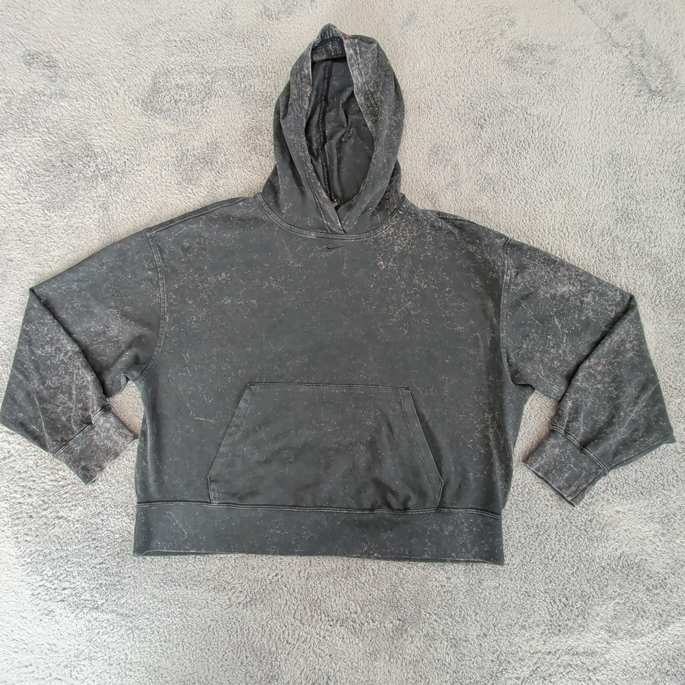 Nike Oversized Cropped Phoenix Fleece Center Swoosh Hoodie Women Med DQ3338-010